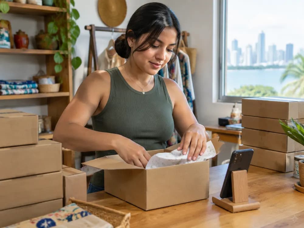 Un negocio de e-commerce y tiendas atendiendo a sus clientes por WhatsApp