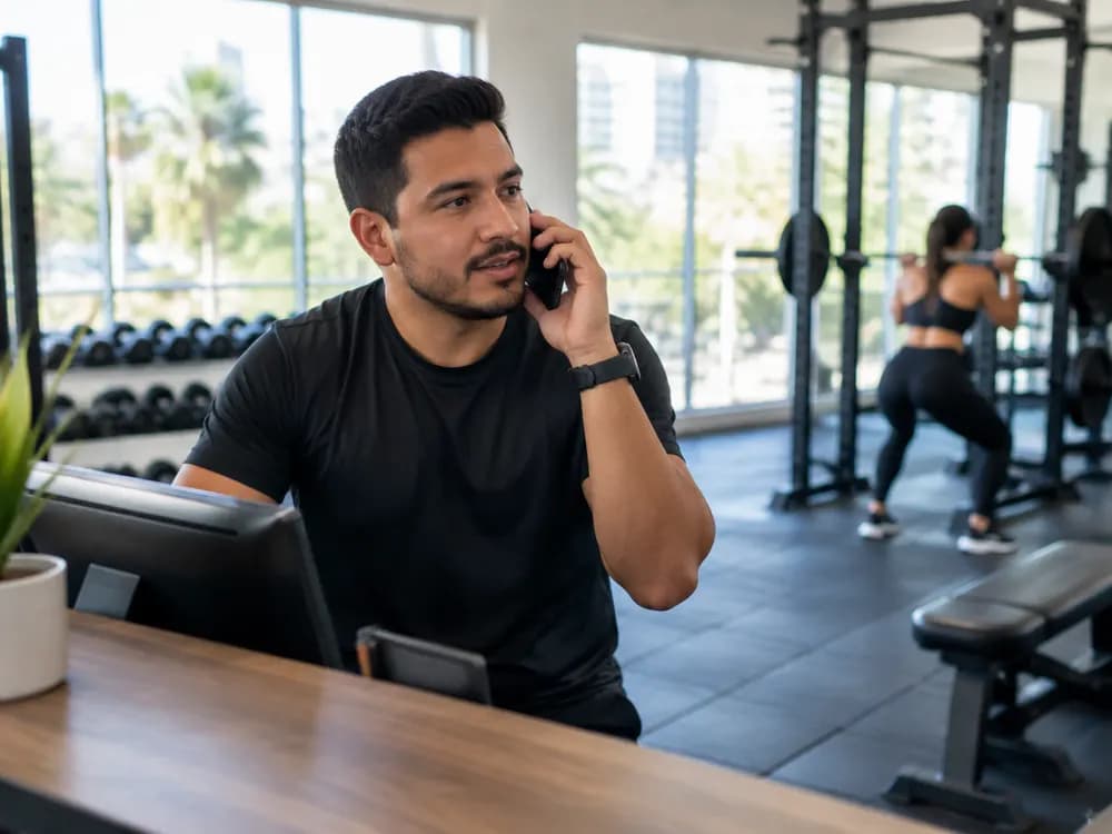 Un negocio de gimnasios y fitness atendiendo a sus clientes por WhatsApp