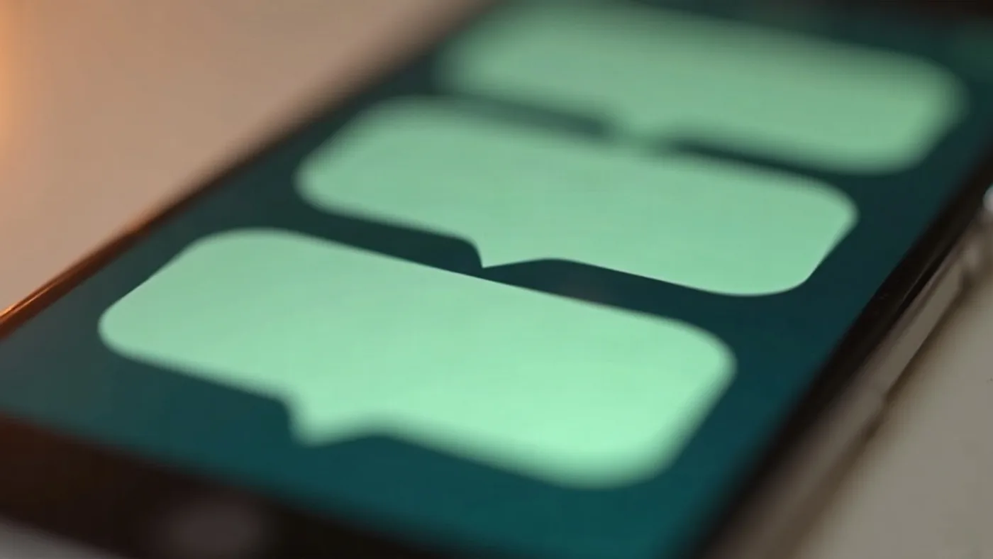 Primer plano de una conversación de chat en la pantalla de un teléfono