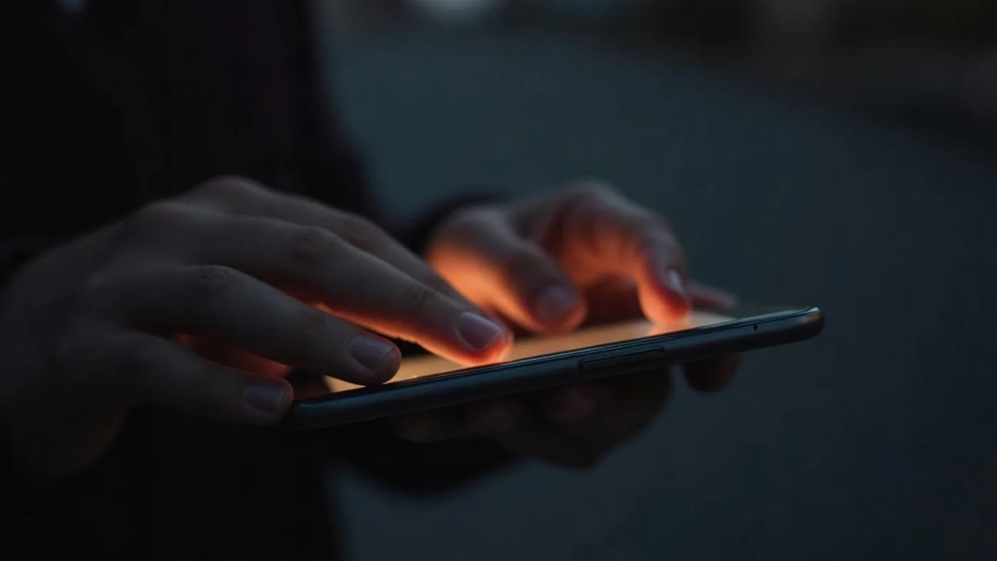 Persona escribiendo un mensaje de WhatsApp en el celular